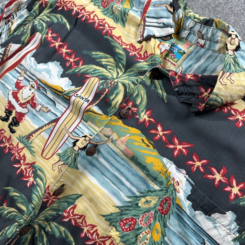 Kahala Ron Anderson Shirt Mens XXL Christmas Surfing Santa Mele Kalikimaka Aloha